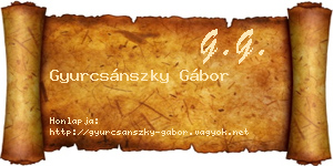 Gyurcsánszky Gábor névjegykártya