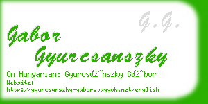 gabor gyurcsanszky business card